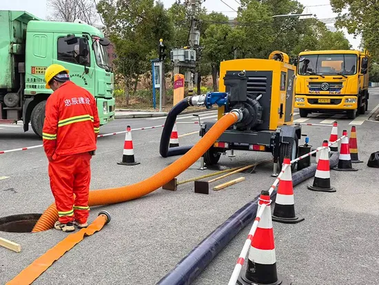100mm Caliber Large Displacement Diesel Engine Municipal Emergency Vacuum Auxiliary Water Pump 